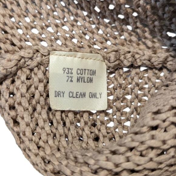 Vintage Margaret O'Leary Irish Chunky Knit Beige Cropped Cardigan Medium - Picture 4 of 6